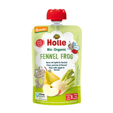 Load image into Gallery viewer, Holle Organic Fennel Frog- Pouch Pear with Apple And Fennel 100g from 6 months (box of 12)