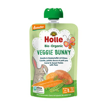 Load image into Gallery viewer, Holle Organic Veggie Bunny - Pouch Carrot and Sweet Potato with Peas 100g from 6 months (box of 12) (Copy)
