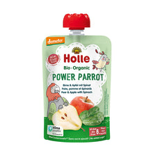 Load image into Gallery viewer, Holle Organic Power Parrot - Pouch pear &amp; apple with spinach 90g from 6 months (box of 12)
